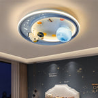 Lumendat Modern Art Deco Kids Unicorn Planet Round Acrylic Iron LED Flush Mount Ceiling Light For Bedroom Lumendat