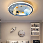 Lumendat Modern Art Deco Kids Unicorn Planet Round Acrylic Iron LED Flush Mount Ceiling Light For Bedroom Lumendat