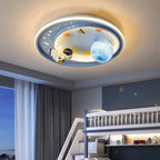 Lumendat Modern Art Deco Kids Unicorn Planet Round Acrylic Iron LED Flush Mount Ceiling Light For Bedroom Lumendat