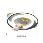 Modern Art Deco Kids Astronauts Airplanes Cartoon Oval Acrylic Iron LED Flush Mount Ceiling Light For Living Room