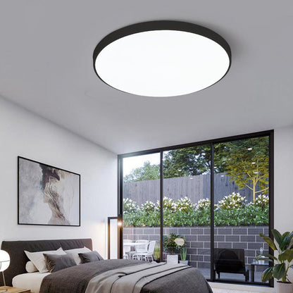 Modern Minimalist Round Acrylic Iron LED Flush Mount Ceiling Light for Living Room