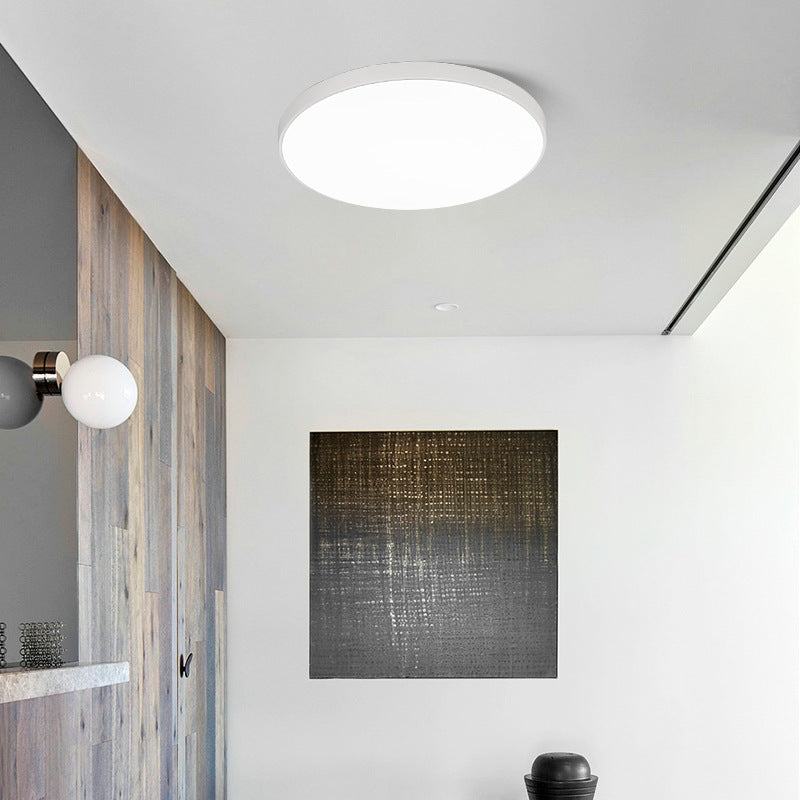 Modern Minimalist Round Acrylic Iron LED Flush Mount Ceiling Light for Living Room