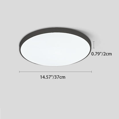 Modern Minimalist Round Acrylic Iron LED Flush Mount Ceiling Light for Living Room