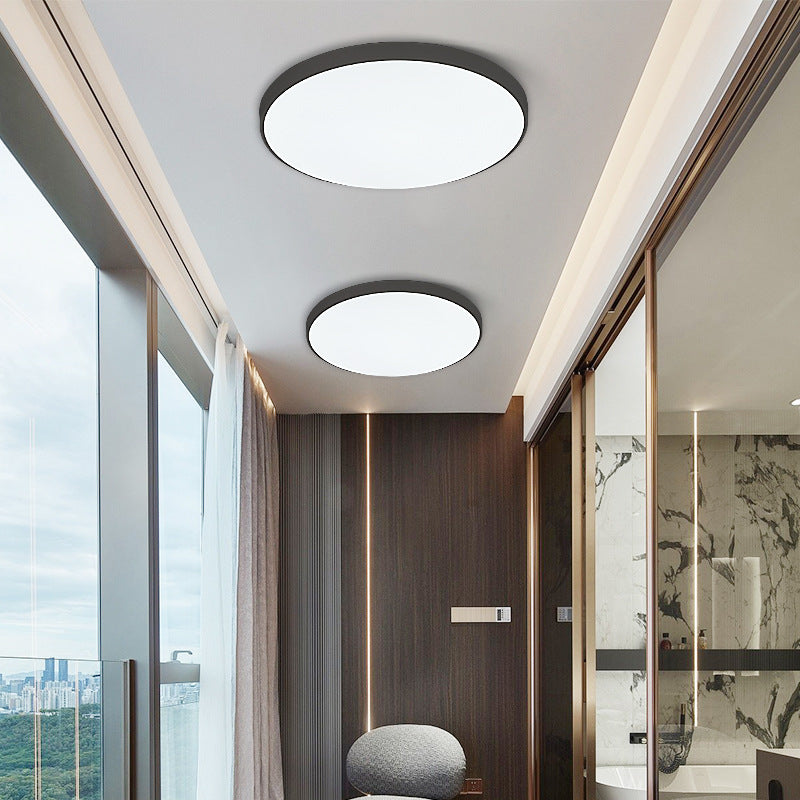 Modern Minimalist Round Acrylic Iron LED Flush Mount Ceiling Light for Living Room