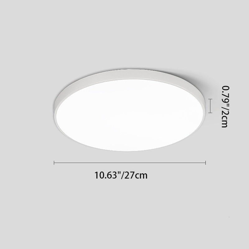 Modern Minimalist Round Acrylic Iron LED Flush Mount Ceiling Light for Living Room