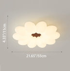 Modern Art Deco Floral Round PE Iron LED Flush Mount Ceiling Light For Living Room