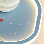 Modern Art Deco Kids Cartoon Planet Astronaut Acrylic Iron LED Flush Mount Ceiling Light For Living Room