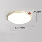 Modern Minimalist Cream Round Orb PVC Aluminum LED Flush Mount Ceiling Light For Living Room