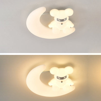 Modern Art Deco Kids Cartoon Pinwheel Beach Round PE Iron LED Flush Mount Ceiling Light For Bedroom