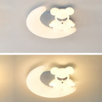 Modern Art Deco Kids Cartoon Pinwheel Beach Round PE Iron LED Flush Mount Ceiling Light For Bedroom