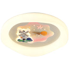 Modern Art Deco Kids Cartoon Pinwheel Beach Round PE Iron LED Flush Mount Ceiling Light For Bedroom