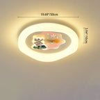 Modern Art Deco Kids Cartoon Pinwheel Beach Round PE Iron LED Flush Mount Ceiling Light For Bedroom