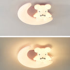 Modern Art Deco Kids Cartoon Pinwheel Beach Round PE Iron LED Flush Mount Ceiling Light For Bedroom