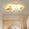 Modern Art Deco Kids Bunny Bear Cloud Crescent PE Iron LED Flush Mount Ceiling Light For Bedroom