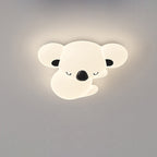 Modern Art Deco Kids Cartoon Koala Bear Pe Iron LED Flush Mount Ceiling Light for Bedroom