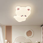 Modern Art Deco Kids Cartoon Koala Bear Pe Iron LED Flush Mount Ceiling Light for Bedroom