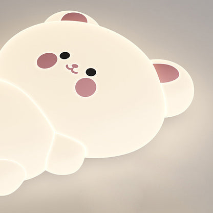 Modern Art Deco Kids Cartoon Koala Bear Pe Iron LED Flush Mount Ceiling Light for Bedroom