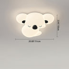 Modern Art Deco Kids Cartoon Koala Bear Pe Iron LED Flush Mount Ceiling Light for Bedroom