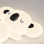 Modern Art Deco Kids Cartoon Koala Bear Pe Iron LED Flush Mount Ceiling Light for Bedroom