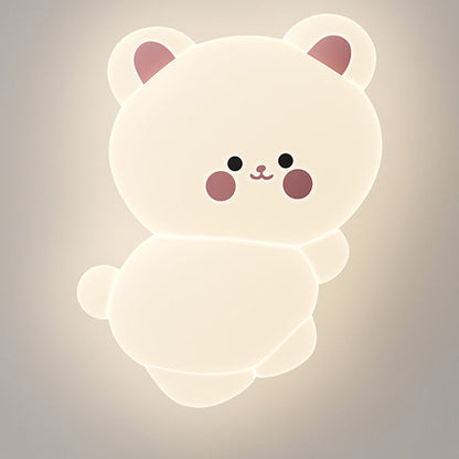 Modern Art Deco Kids Cartoon Koala Bear Pe Iron LED Flush Mount Ceiling Light for Bedroom