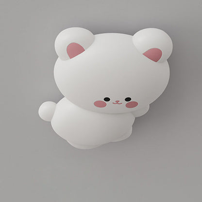 Modern Art Deco Kids Cartoon Koala Bear Pe Iron LED Flush Mount Ceiling Light for Bedroom