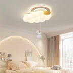 Modern Art Deco Kids Clouds Rainbow Cartoon Pe Iron LED Flush Mount Ceiling Light for Living Room
