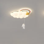 Modern Art Deco Kids Clouds Rainbow Cartoon Pe Iron LED Flush Mount Ceiling Light for Living Room