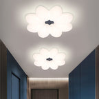 Modern Minimalist Floral Round Acrylic PE Iron LED Flush Mount Ceiling Light For Bedroom