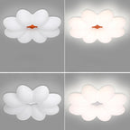 Modern Minimalist Floral Round Acrylic PE Iron LED Flush Mount Ceiling Light For Bedroom