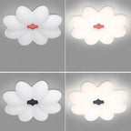 Modern Minimalist Floral Round Acrylic PE Iron LED Flush Mount Ceiling Light For Bedroom