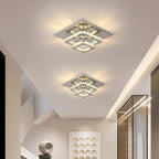 Modern Luxury Square Crystal Iron LED Flush Mount Ceiling Light For Bedroom