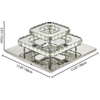 Modern Luxury Square Crystal Iron LED Flush Mount Ceiling Light For Bedroom
