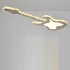 Modern Luxury Guitar Shape Crystal Stainless Steel LED Chandelier for Living Room Lumendat