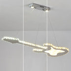Modern Luxury Guitar Shape Crystal Stainless Steel LED Chandelier for Living Room Lumendat