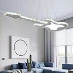 Modern Luxury Guitar Shape Crystal Stainless Steel LED Chandelier for Living Room Lumendat
