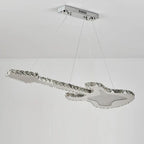 Modern Luxury Guitar Shape Crystal Stainless Steel LED Chandelier for Living Room Lumendat