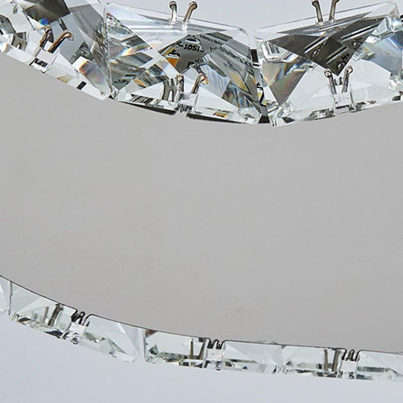 Modern Luxury Guitar Shape Crystal Stainless Steel LED Chandelier for Living Room
