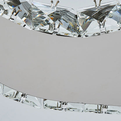 Modern Luxury Guitar Shape Crystal Stainless Steel LED Chandelier for Living Room