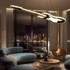 Modern Luxury Guitar Shape Crystal Stainless Steel LED Chandelier for Living Room Lumendat