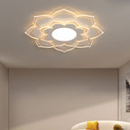 Modern Minimalist Flower Round Acrylic Iron LED Flush Mount Ceiling Light For Living Room