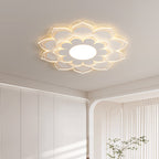 Modern Minimalist Flower Round Acrylic Iron LED Flush Mount Ceiling Light For Living Room