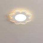 Modern Minimalist Flower Round Acrylic Iron LED Flush Mount Ceiling Light For Living Room