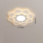 Modern Minimalist Flower Round Acrylic Iron LED Flush Mount Ceiling Light For Living Room