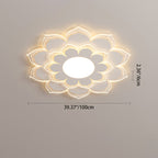 Modern Minimalist Flower Round Acrylic Iron LED Flush Mount Ceiling Light For Living Room