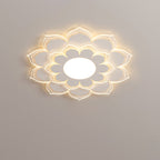 Modern Minimalist Flower Round Acrylic Iron LED Flush Mount Ceiling Light For Living Room