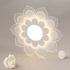 Modern Minimalist Flower Round Acrylic Iron LED Flush Mount Ceiling Light For Living Room