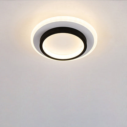 Modern Simplicity Square Round Acrylic Iron LED Flush Mount Ceiling Light For Living Room