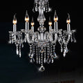 Contemporary Scandinavian Branch Pendant Candle Crystal Glass Metal 6-light Chandelier for Living Room BulbSquare