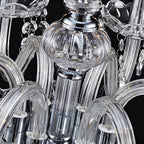 Contemporary Scandinavian Branch Pendant Candle Crystal Glass Metal 6-light Chandelier for Living Room BulbSquare