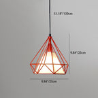 Contemporary Industrial Triangle Cone Prismatic Fabric Iron 1-Light Pendant Light For Living Room